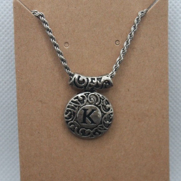 RMN Vintage Silver Initial ‘K’ Pendant Necklace - Picture 2 of 7
